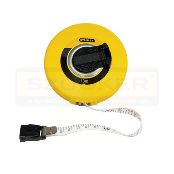 STANLEY 034295 MÉRŐSZALAG 10M SÁRGA-FEKETE ÜVEGSZÁLAS ZÁRT