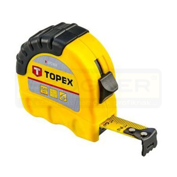 TOPEX 27C303 MÉRŐSZALAG 03M/16mm STANDARD SÁRGA-FEKETE ÖVAKASZTÓS