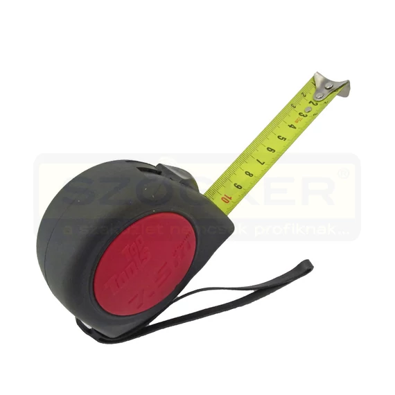TOPEX 27C318 MÉRŐSZALAG 7,5M/25mm STANDARD PIROS-FEKETE ÖVAKASZTÓS