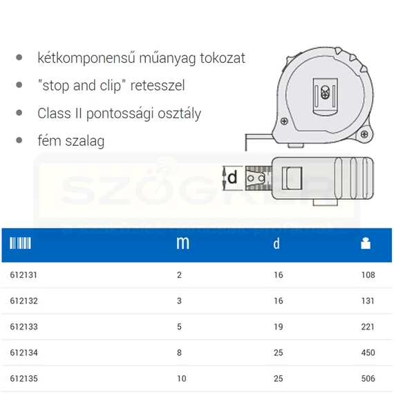 UNIOR 612132 MÉRŐSZALAG 03M STANDARD 710P