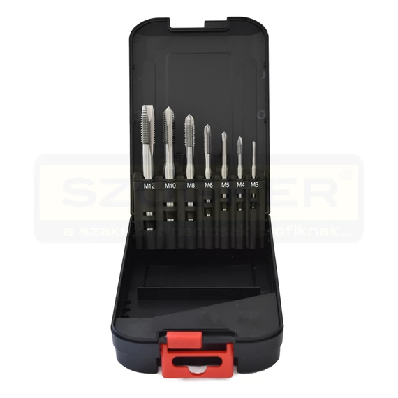 GÉPI MENETFÚRÓ KLT 07RÉSZES S1 M3-12 MŰANYAG DOBOZ HSS-G IMPORT