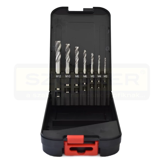 GÉPI MENETFÚRÓ KLT 07RÉSZES S1 M3-12 MŰANYAG DOBOZ HSS-G IMPORT