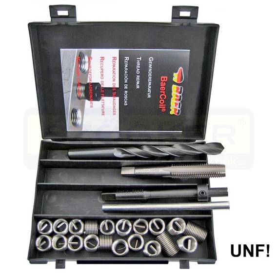 MENETJAVÍTÓ KÉSZLET UNF1/4c*28 20DB BETÉT+4DB SZERSZÁM BAERCOIL B4125