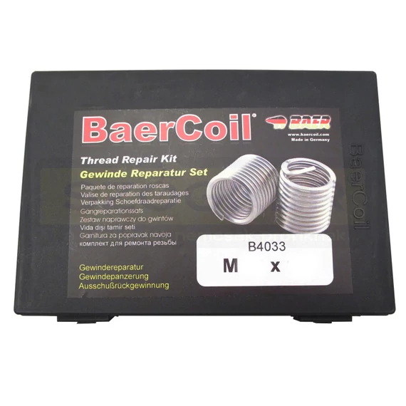 MENETJAVÍTÓ KÉSZLET M10*1.0 15DB BETÉT+4DB SZERSZÁM BAERCOIL B4018