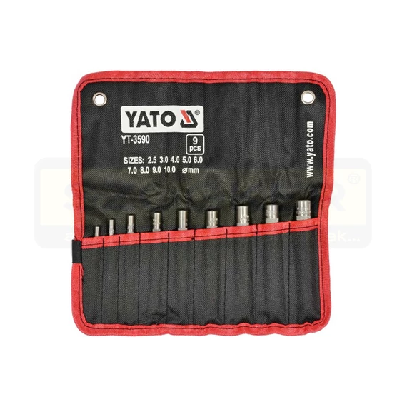 YATO 3590 BŐRLYUKASZTÓ-KIVÁGÓ KÉSZLET 02-10/9DB-OS