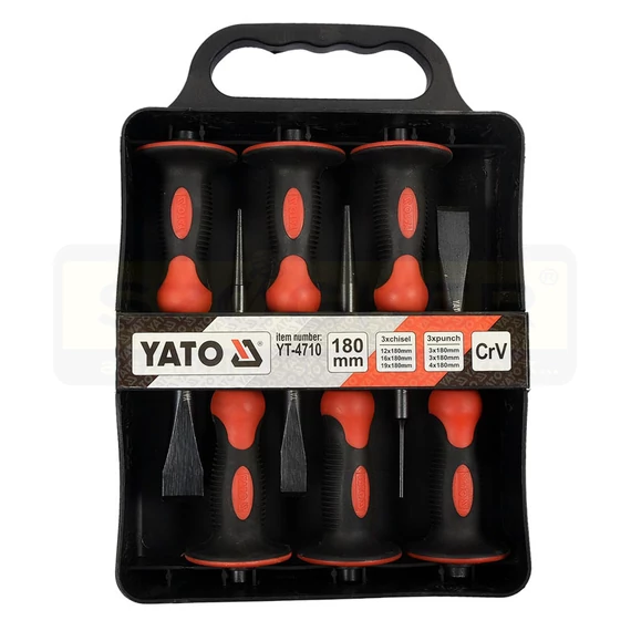 YATO 4710 LYUKASZTÓ ÉS VÉSŐ KLT 180 mm, 6db