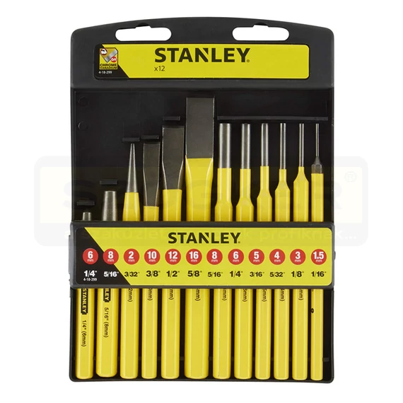 STANLEY 418299 KIÜTŐ-VÉSŐ-PONTOZÓ KÉSZLET 12db-os (1,5-8)