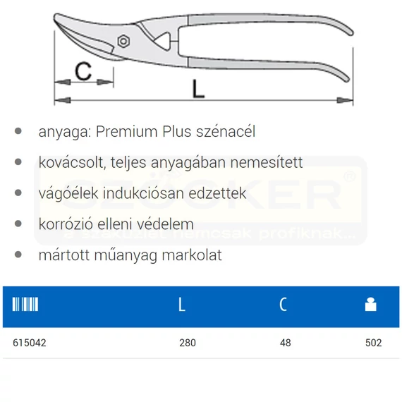 UNIOR 615042 LEMEZOLLÓ 280mm 572L/7PR BALOS