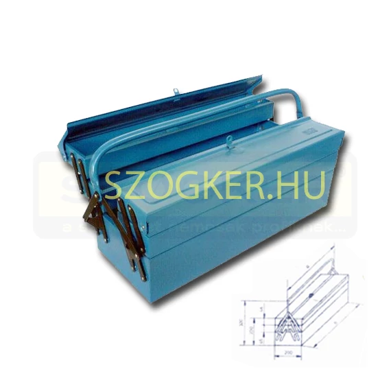 SZERSZÁMOSLÁDA FÉM 53/5 SZÍNES, HARMÓNIKÁS 53cm MAGYAR