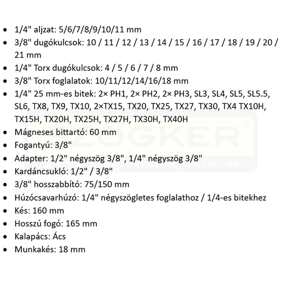 MAKITA E-10899 SZERSZÁMKÉSZLET 76részes KRÓM-VANÁDIUM