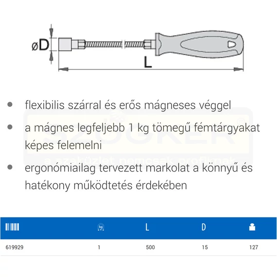 UNIOR 619929 MÁGNESES FELSZEDŐ FLEXIBILIS 2087