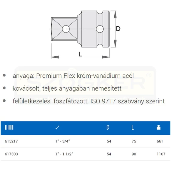 UNIOR 615217 DUGÓKULCS ÁTALAKÍTÓ 233.7/4 /1/1col- 3/4col