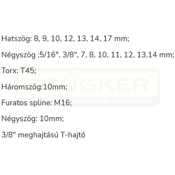 KING TONY 9AR11 DUGÓKULCS KÉSZLET OLAJLEERESZTŐ 21RÉSZES