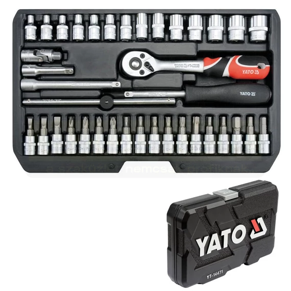 YATO 14471 DUGÓKULCS-BEHAJTÓHEGY KÉSZLET 3.5-13/38részes 1/4col