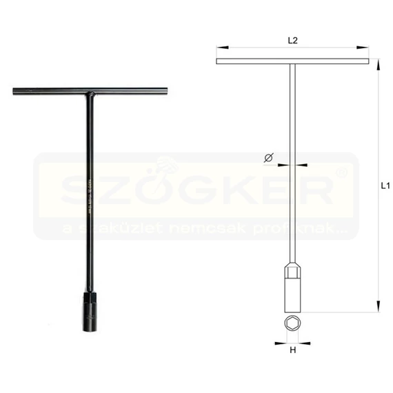 YATO 1575 DUGÓKULCS T FIX MARKOLATAL 12mm 6SZÖGŰ
