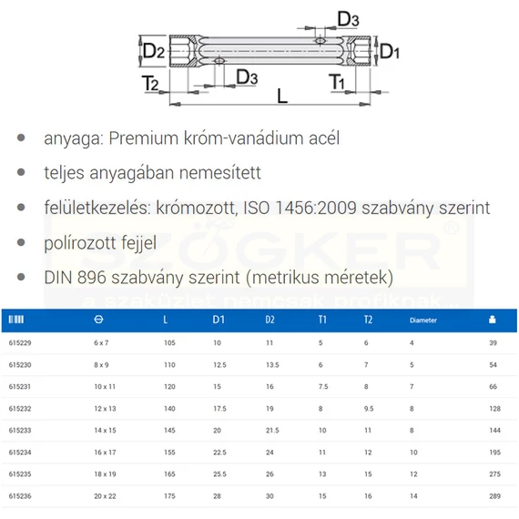 UNIOR 615231 CSŐKULCS 10-11 KOVÁCSOLT 216/1