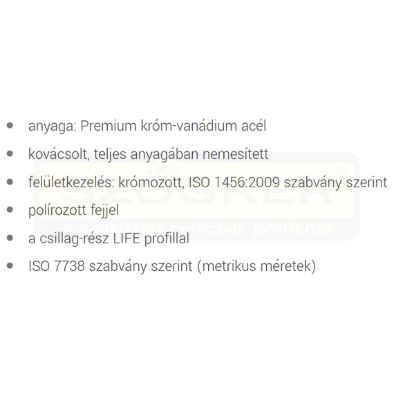 UNIOR 600366 CSILLAG-VILLÁSKULCS 15 120/1 HOSSZÍTOTT,FÉNYES