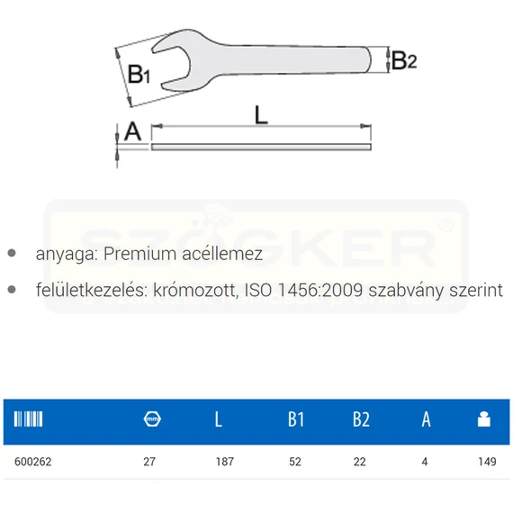 UNIOR 600262 GÁZHOLLANDI KULCS 27 GÁZKULCS 135/2