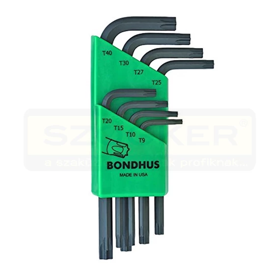 TORXKULCS KÉSZLET T9-T40/08DB. TORX RÖVID BONDHUS 31734