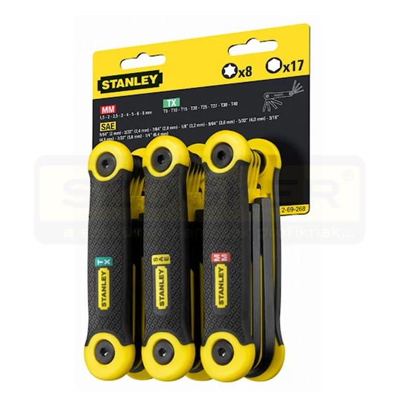STANLEY 269268 IMBUSZKULCS KÉSZLET 25DB METRIKUS+INCH+TORX