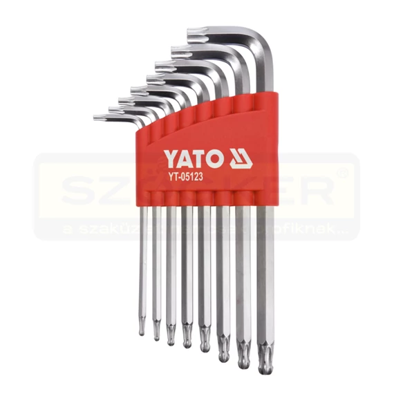 YATO 05123 TORXKULCS KÉSZLET HOSSZÚ T09-T40/08DB-OS BIZTONSÁGI GV.