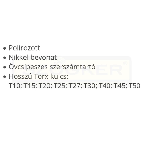 HANS 040208-0026 TORXKULCS KÉSZLET HOSSZÚ 16743-29T TX10-TX50/09DB-OS