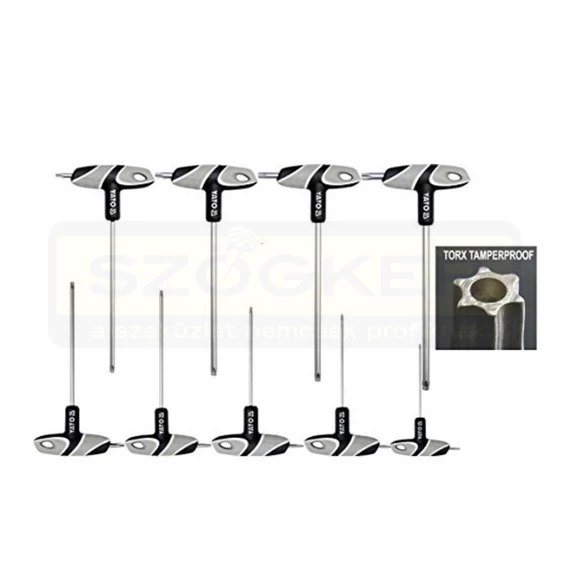 YATO 05615 TORXKULCS KÉSZLET T-MARKOLATÚ T10-T50/9DB-OS,