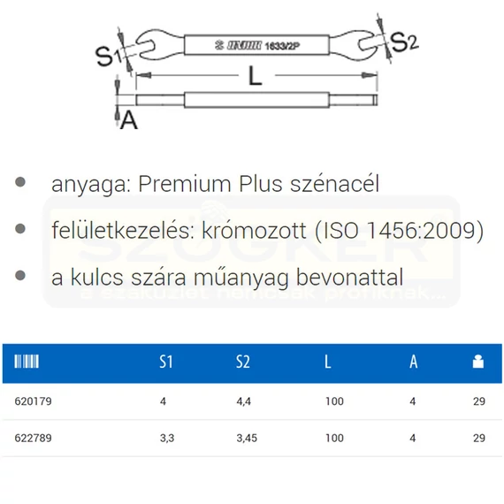 UNIOR 622789 KÜLLŐKULCS 3,3*3,45 1633/2P
