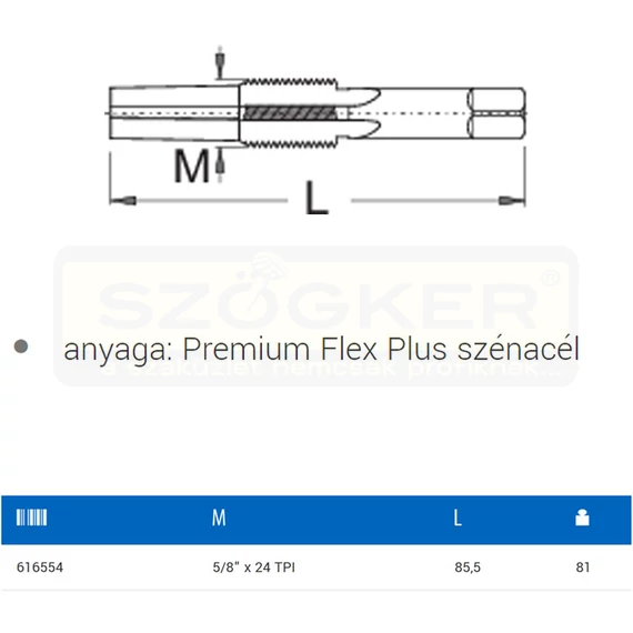 UNIOR 616554 MENETFÚRÓ HAJTÓKARHOZ 1695.1AL 5/8col*24 BALOS