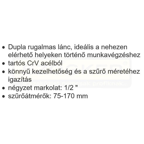 YATO 08254 OLAJSZŰRŐ LESZEDŐ LÁNCOS 75-170mm
