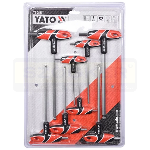 YATO 05597 IMBUSZKULCS NYELES KLT 08db-os 2,5-10 GÖMBVÉGŰ