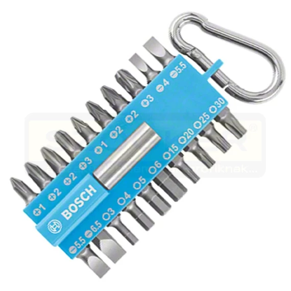BOSCH 2607002822 BITKÉSZLET KARABÍNERREL 21DB-os VILÁGOS KÉK