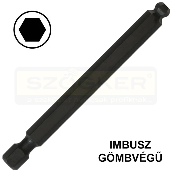BEHAJTÓHEGY IMBUSZ SW10/76mm HOSSZÚ-GÖMBVÉGŰ 1/4col C6,3 BONDHUS 10876