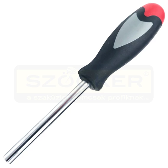 KÉZI BEHAJTÓSZÁR 100mm 1/4col MŰANYAG MARKOLAT FEKETE-PIROS IMPORT 50029