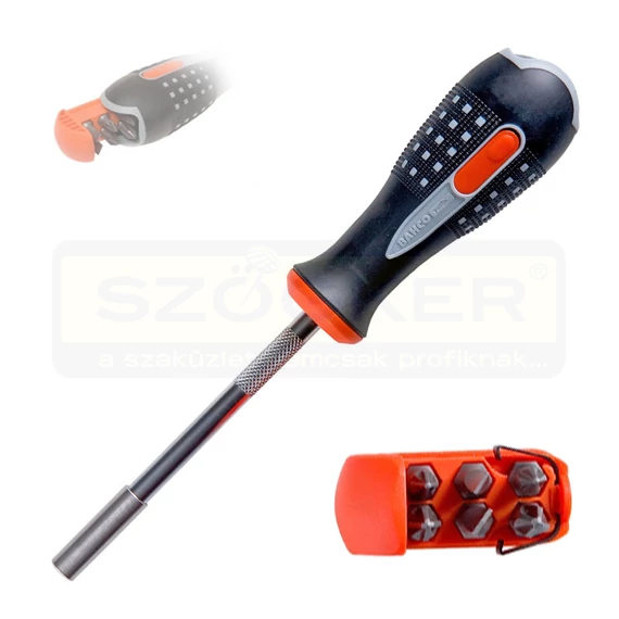 BAHCO 808050A KÉZI BEHAJTÓSZÁR 130mm 1/4col FIX MARKOLAT+BITEK