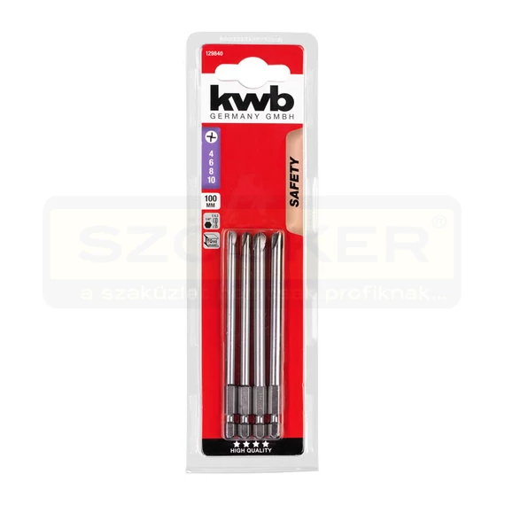 BEHAJTÓHEGY KÉSZLET 4DB-OS TORQUE-SET 4,6,8,10 100mm E6,3 KWB 49129840