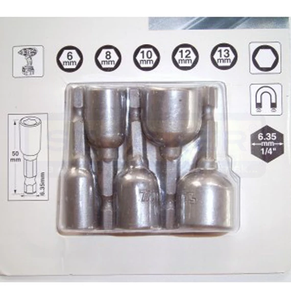 MAKITA B-39154 DUGÓKULCS BEHAJTÓHEGY KÉSZLET /6,8,10,12,13mm/5RÉSZES