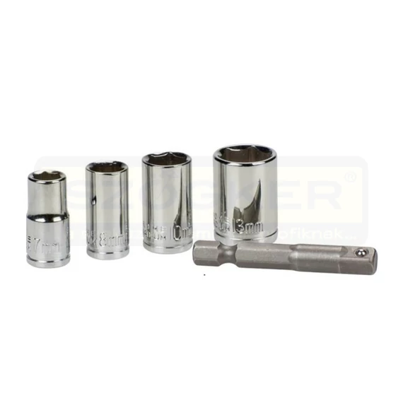 DUGÓKULCS BEHAJTÓHEGY KÉSZLET 5RÉSZES 7,8,10,13mm+SZÁR KWB 49105110