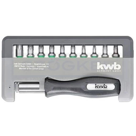BEHAJTÓHEGY KÉSZLET 12 RÉSZES T10-40 , BIZTONSÁGI TORX 20,25 KWB 49151040