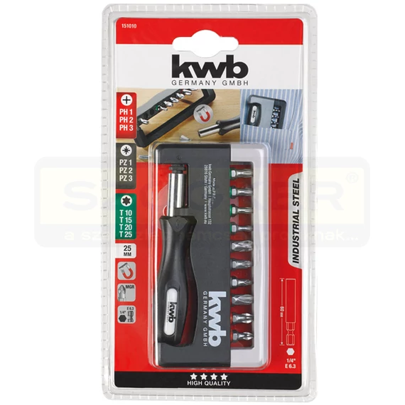 BEHAJTÓHEGY KÉSZLET12 részes PH,PZ/ T KWB 49151010  KIFUTÓ!