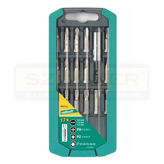 WOLFCRAFT 8633000 BEHAJTÓHEGY KÉSZLET 17 részes /3EH,4PH,4PZ,5TX,+SZÁR/