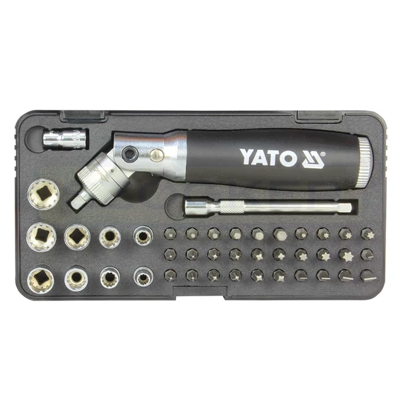 YATO 2806 BEHAJTÓHEGY KÉSZLET CSUKLÓS /PH,PZ,TX,EH,H/ 42DB RACSNIS
