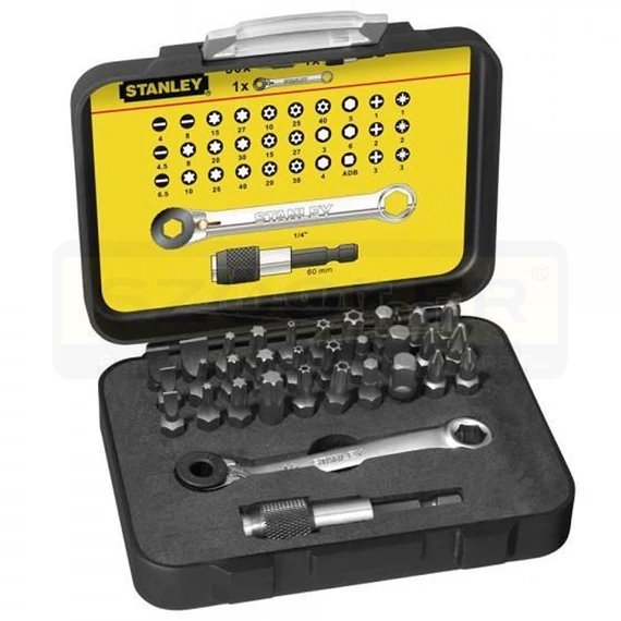 STANLEY 113905 BEHAJTÓHEGY KÉSZLET 32 RÉSZES 1/4col 30BIT+2SZÁR