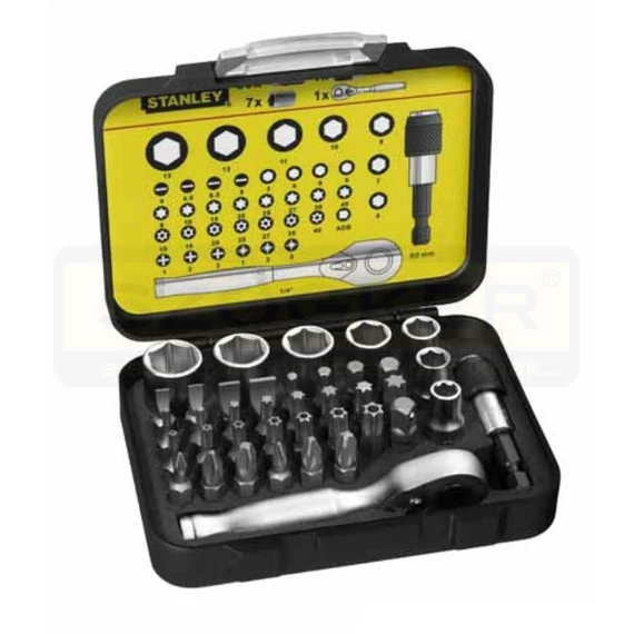 STANLEY 113906 BEHAJTÓHEGY KÉSZLET 40 részes /4EH,3PH,3PZ,7-7TX,4HX+DUGÓK./