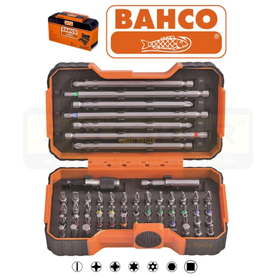 BAHCO 59/S54BC BEHAJTÓHEGY KÉSZLET 54 részes /EH,PH,PZ,TX,HX,LYTX,+SZÁR/