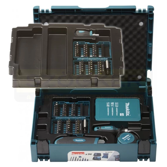 MAKITA B-49725 BEHAJTÓHEGY+FÚRÓ KÉSZLET 96DB-OS MAKPAC KOFFERBEN