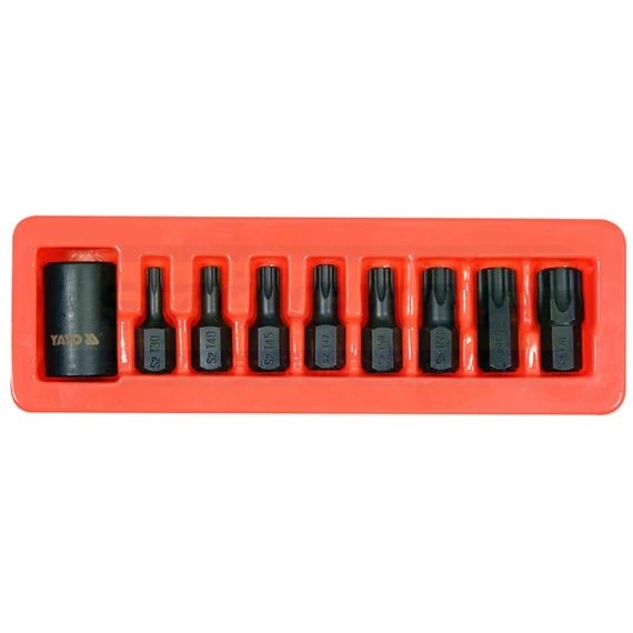 YATO 10664 BEHAJTÓHEGY KÉSZLET 1/2c TORX T30-T70 / 9 RÉSZES