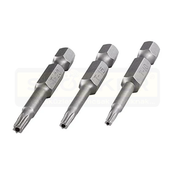 WOLFCRAFT 1261000 BEHAJTÓHEGY KÉSZLET 3DB-OS LYUKAS TORX 10,15,20, 50mm
