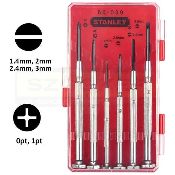 STANLEY 166039 ÓRÁS CSAVARHÚZÓ KLT 6db-os /4EH,2PH/