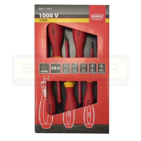 MODECO 11070 CSAVARHÚZÓ VDE KÉSZLET 06db-OS /3EH,2PH,FÁZISKERESŐ/